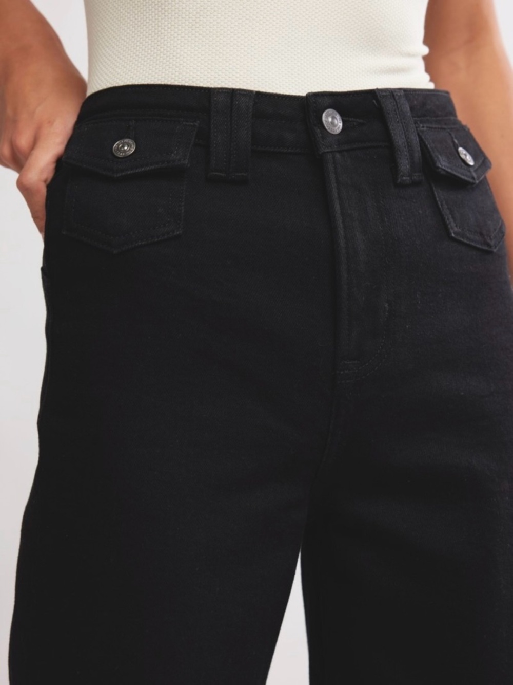 We The Free Kellee High Rise Palazzo Jeans Black Size 25 - Picture 8 of 17